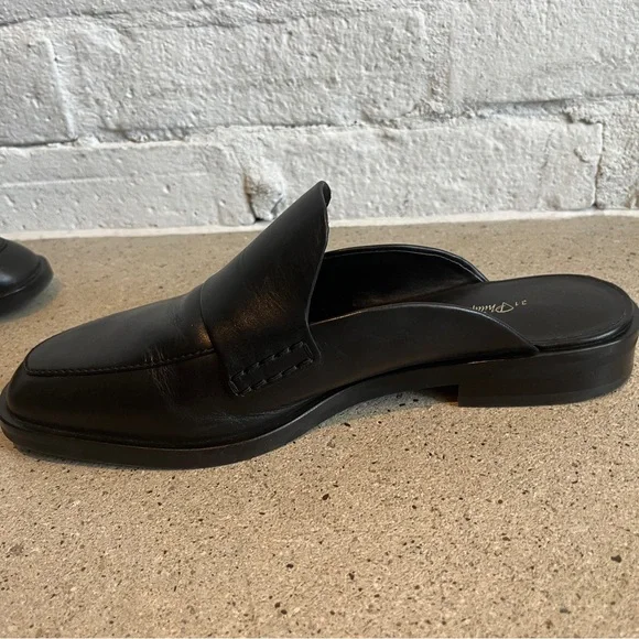 3.1 Phillip Lim Alexa Flat Mules in Black Leather - Picture 10 of 12